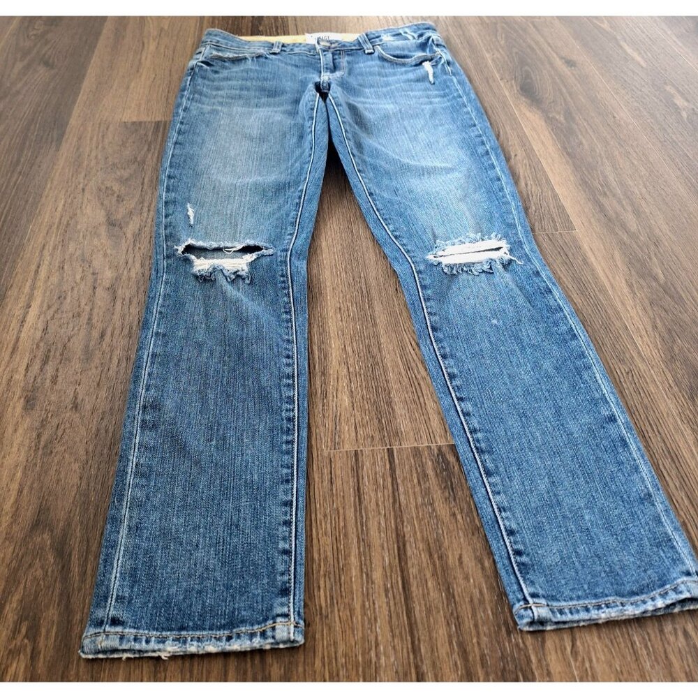 💙 Paige Skyline Ankle Pegs Denim Jeans Size 28 Distressed Comfy Casual - Picture 5 of 8